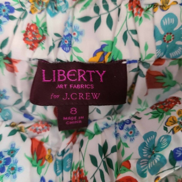 J. Crew Liberty Edenham Floral‎ Print Of The Shoulder Blouse Size 8 - Picture 8 of 9